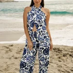 Pantalón Positano - Azul Floreado