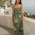 Vestido Capri - Verde Olivo Floreado